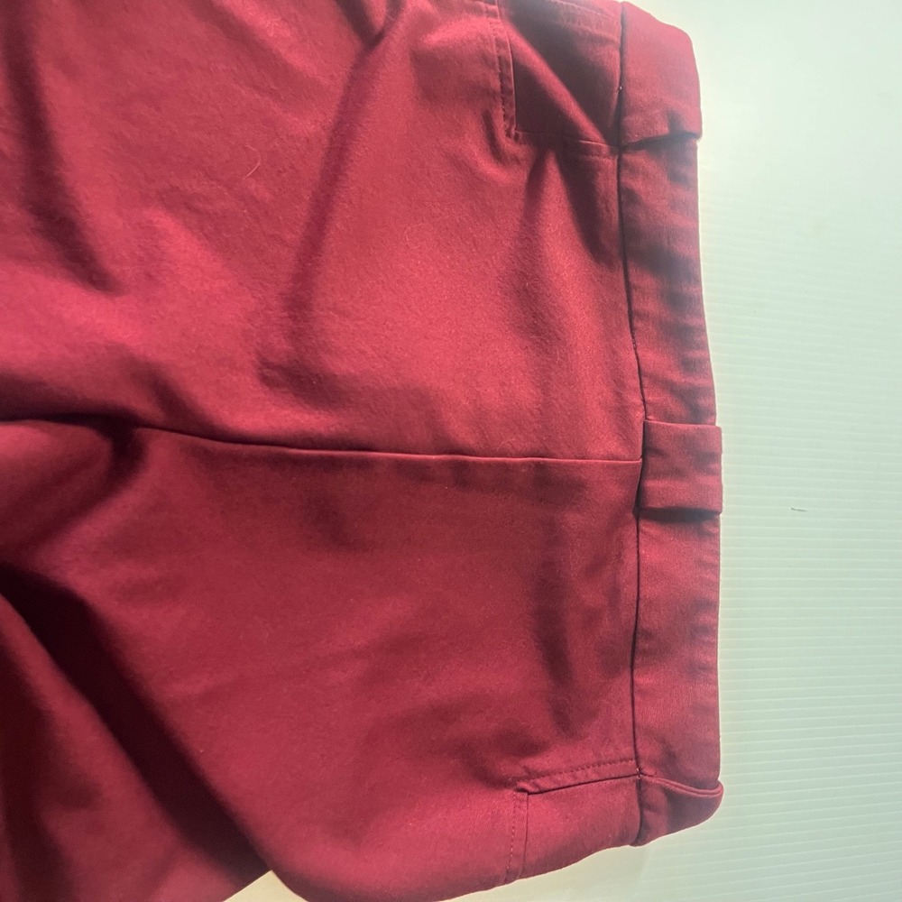 Thalian Womens Burgundy Red Slim Fit Ponte Knit Ankle Dress Pants Size 8 - Picture 4 of 7